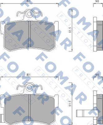 FOMAR Friction FO 491381 - Комплект спирачно феродо, дискови спирачки vvparts.bg