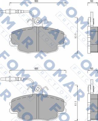 FOMAR Friction FO 498681 - Комплект спирачно феродо, дискови спирачки vvparts.bg