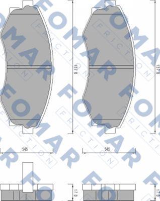 FOMAR Friction FO 448781 - Комплект спирачно феродо, дискови спирачки vvparts.bg