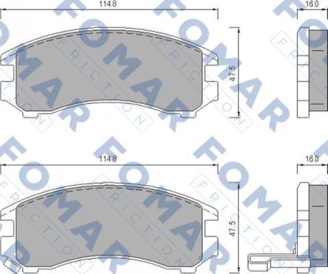 FOMAR Friction FO 443681 - Комплект спирачно феродо, дискови спирачки vvparts.bg