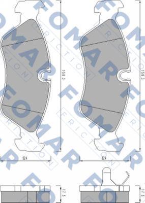 FOMAR Friction FO 443381 - Комплект спирачно феродо, дискови спирачки vvparts.bg