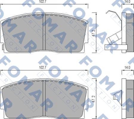 FOMAR Friction FO 447281 - Комплект спирачно феродо, дискови спирачки vvparts.bg