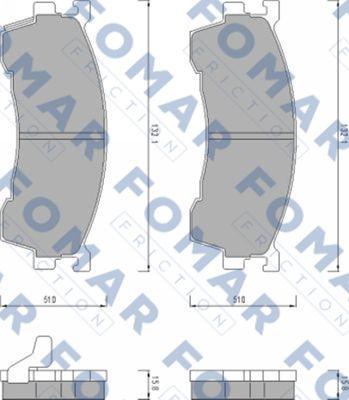 FOMAR Friction FO 459481 - Комплект спирачно феродо, дискови спирачки vvparts.bg