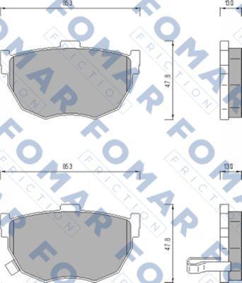 FOMAR Friction FO 451681 - Комплект спирачно феродо, дискови спирачки vvparts.bg