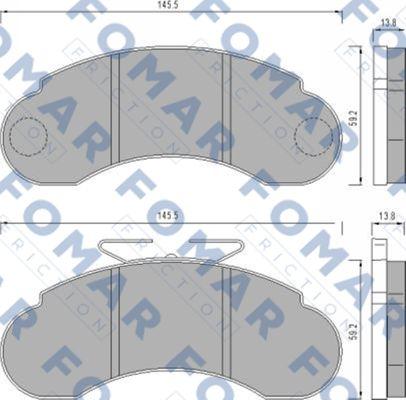 FOMAR Friction FO 458581 - Комплект спирачно феродо, дискови спирачки vvparts.bg
