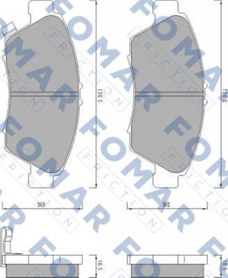 FOMAR Friction FO 453481 - Комплект спирачно феродо, дискови спирачки vvparts.bg