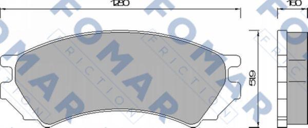 FOMAR Friction FO 461881 - Комплект спирачно феродо, дискови спирачки vvparts.bg