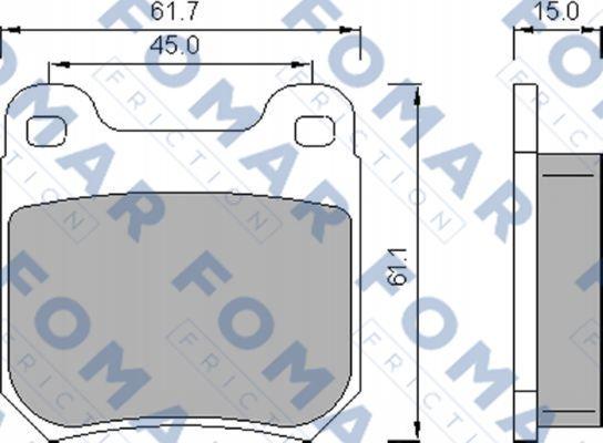 FOMAR Friction FO 468781 - Комплект спирачно феродо, дискови спирачки vvparts.bg
