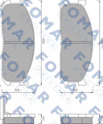 FOMAR Friction FO 462881 - Комплект спирачно феродо, дискови спирачки vvparts.bg
