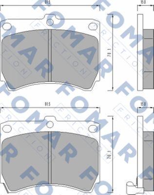 FOMAR Friction FO 462281 - Комплект спирачно феродо, дискови спирачки vvparts.bg