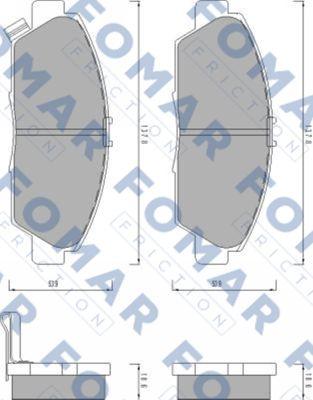 FOMAR Friction FO 489081 - Комплект спирачно феродо, дискови спирачки vvparts.bg