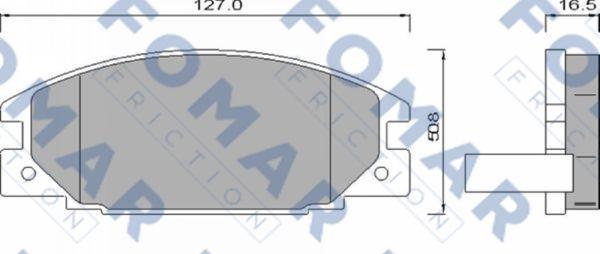 FOMAR Friction FO 486681 - Комплект спирачно феродо, дискови спирачки vvparts.bg