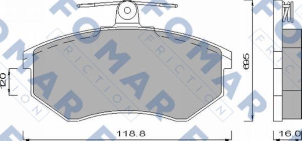 FOMAR Friction FO 488481 - Комплект спирачно феродо, дискови спирачки vvparts.bg