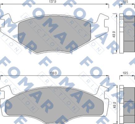 FOMAR Friction FO 436681 - Комплект спирачно феродо, дискови спирачки vvparts.bg