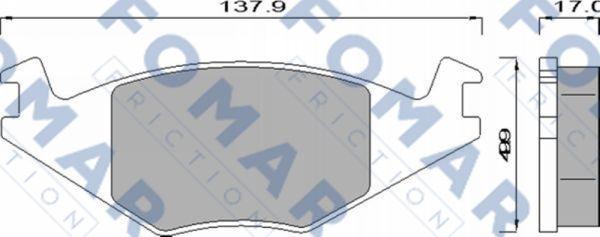 FOMAR Friction FO 436881 - Комплект спирачно феродо, дискови спирачки vvparts.bg