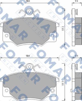 FOMAR Friction FO 437381 - Комплект спирачно феродо, дискови спирачки vvparts.bg