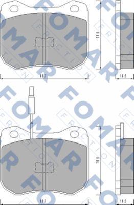 FOMAR Friction FO 426281 - Комплект спирачно феродо, дискови спирачки vvparts.bg