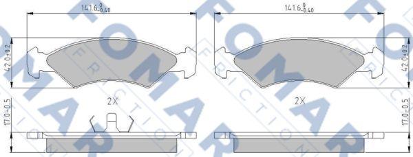 FOMAR Friction FO 421881 - Комплект спирачно феродо, дискови спирачки vvparts.bg