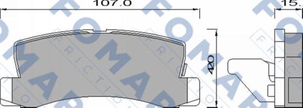 FOMAR Friction FO 428881 - Комплект спирачно феродо, дискови спирачки vvparts.bg