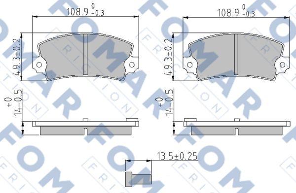FOMAR Friction FO 422687 - Комплект спирачно феродо, дискови спирачки vvparts.bg