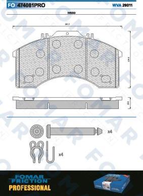 FOMAR Friction FO 474081 - Комплект спирачно феродо, дискови спирачки vvparts.bg