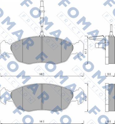 FOMAR Friction FO 475881 - Комплект спирачно феродо, дискови спирачки vvparts.bg