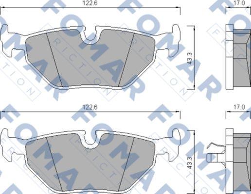 FOMAR Friction FO 476581 - Комплект спирачно феродо, дискови спирачки vvparts.bg