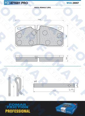 FOMAR Friction FO 471681 - Комплект спирачно феродо, дискови спирачки vvparts.bg