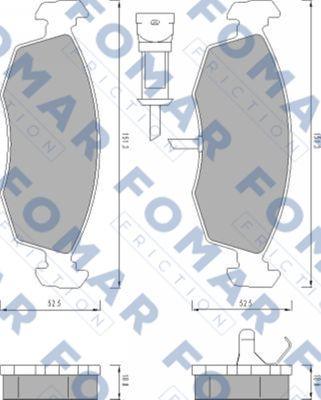 FOMAR Friction FO 478581 - Комплект спирачно феродо, дискови спирачки vvparts.bg