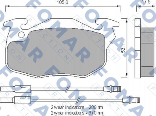 FOMAR Friction FO 553781 - Комплект спирачно феродо, дискови спирачки vvparts.bg