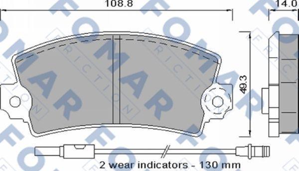 FOMAR Friction FO 573081 - Комплект спирачно феродо, дискови спирачки vvparts.bg