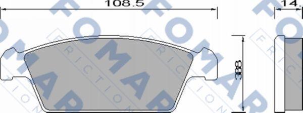 FOMAR Friction FO 644281 - Комплект спирачно феродо, дискови спирачки vvparts.bg