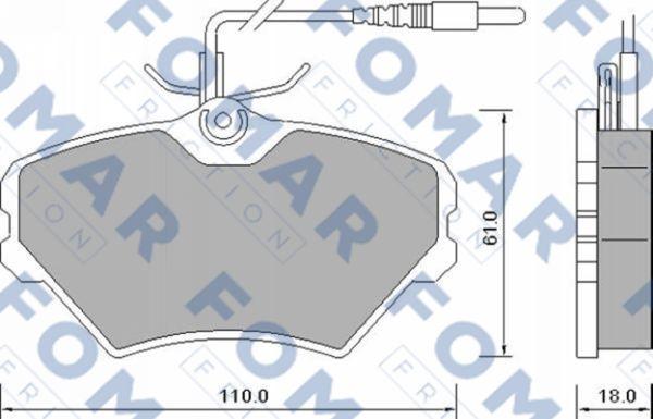 FOMAR Friction FO 643681 - Комплект спирачно феродо, дискови спирачки vvparts.bg