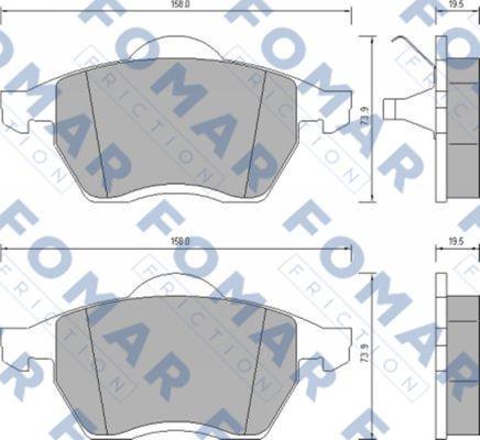 FOMAR Friction FO 647981 - Комплект спирачно феродо, дискови спирачки vvparts.bg