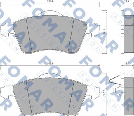 FOMAR Friction FO 647781 - Комплект спирачно феродо, дискови спирачки vvparts.bg