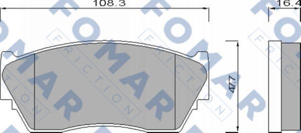 FOMAR Friction FO 669281 - Комплект спирачно феродо, дискови спирачки vvparts.bg
