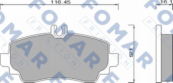 FOMAR Friction FO 668581 - Комплект спирачно феродо, дискови спирачки vvparts.bg