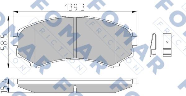 FOMAR Friction FO 663681 - Комплект спирачно феродо, дискови спирачки vvparts.bg