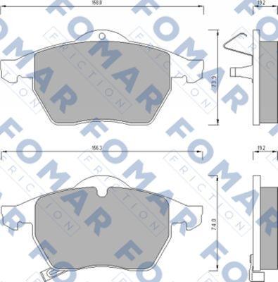 FOMAR Friction FO 667181 - Комплект спирачно феродо, дискови спирачки vvparts.bg