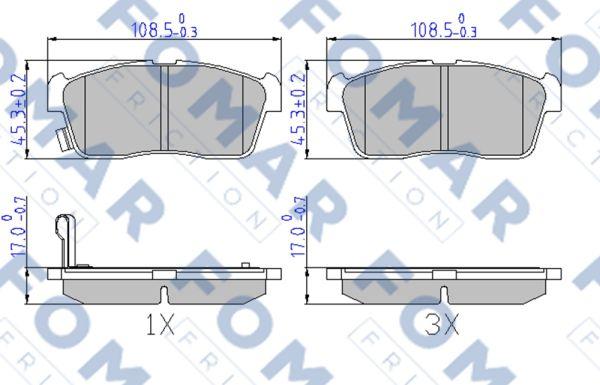 FOMAR Friction FO 603681 - Комплект спирачно феродо, дискови спирачки vvparts.bg