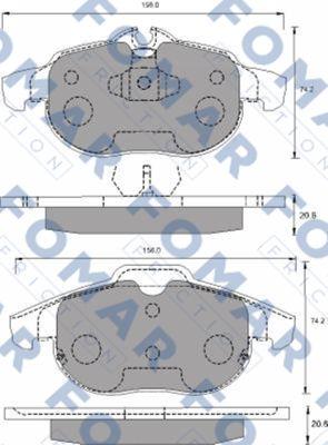 FOMAR Friction FO 689581 - Комплект спирачно феродо, дискови спирачки vvparts.bg