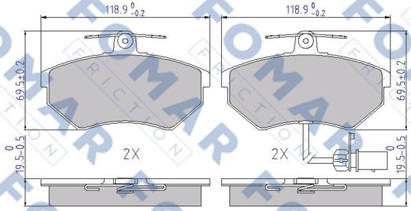 FOMAR Friction FO 689281 - Комплект спирачно феродо, дискови спирачки vvparts.bg