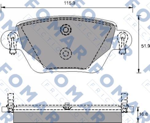 FOMAR Friction FO 684681 - Комплект спирачно феродо, дискови спирачки vvparts.bg