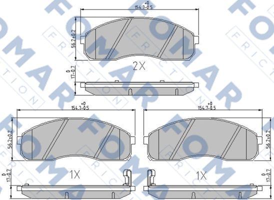 FOMAR Friction FO 685981 - Комплект спирачно феродо, дискови спирачки vvparts.bg