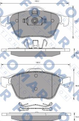 FOMAR Friction FO 686481 - Комплект спирачно феродо, дискови спирачки vvparts.bg