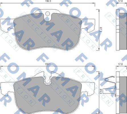 FOMAR Friction FO 680381 - Комплект спирачно феродо, дискови спирачки vvparts.bg