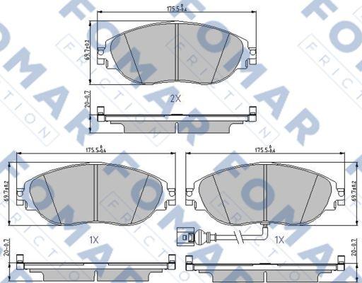 FOMAR Friction FO 688081 - Комплект спирачно феродо, дискови спирачки vvparts.bg