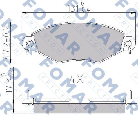 FOMAR Friction FO 688181 - Комплект спирачно феродо, дискови спирачки vvparts.bg