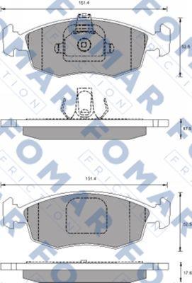 FOMAR Friction FO 688381 - Комплект спирачно феродо, дискови спирачки vvparts.bg