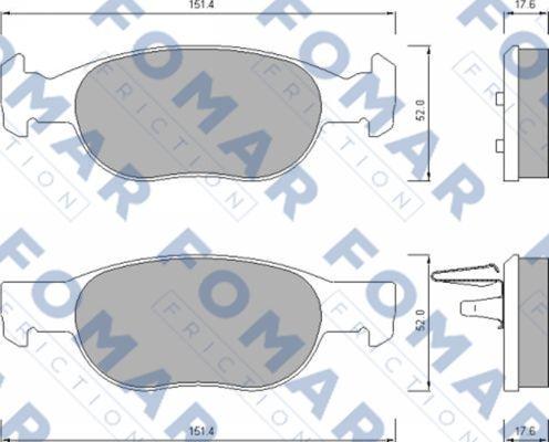 FOMAR Friction FO 688281 - Комплект спирачно феродо, дискови спирачки vvparts.bg